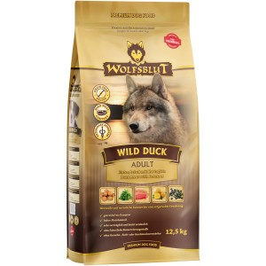 Wolfsblut Trockenfutter Wild Duck Adult, 12,5kg Packung. Hunde-Trockenfutter mit Ente und Kartoffel.