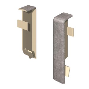 Egger Zwischenstücke, kubisch, 6 cm, Steingrau, 2er-Pack für Sockelleisten.