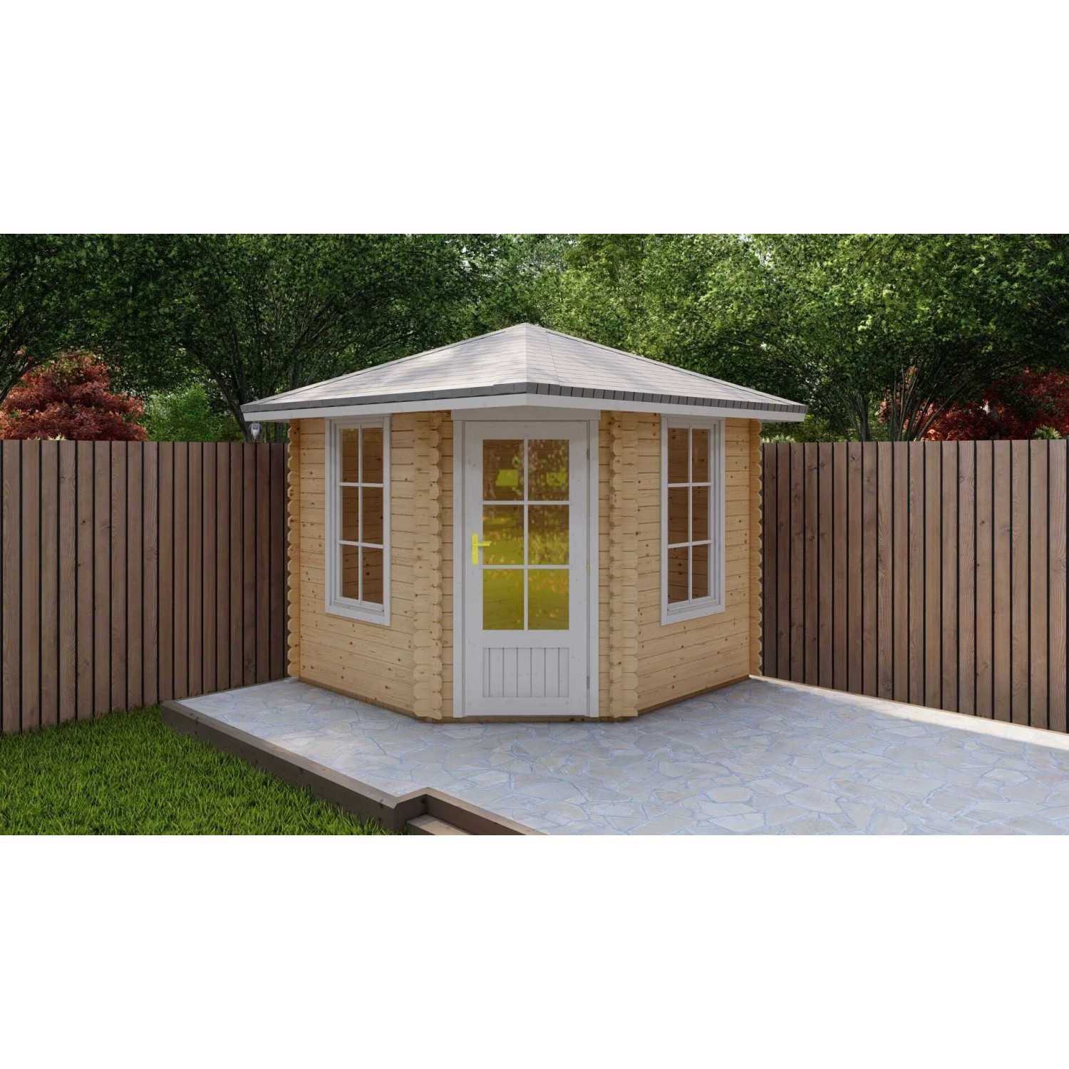 Finn Art Blockhaus 28mm Holz Gartenhaus Schweden 30 2,6x2,6m ohne Fußboden