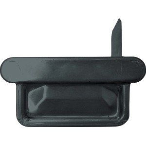 Kastenrinnenendstück rechts, NW 70, RAL 7016 Anthrazit, Detailansicht.