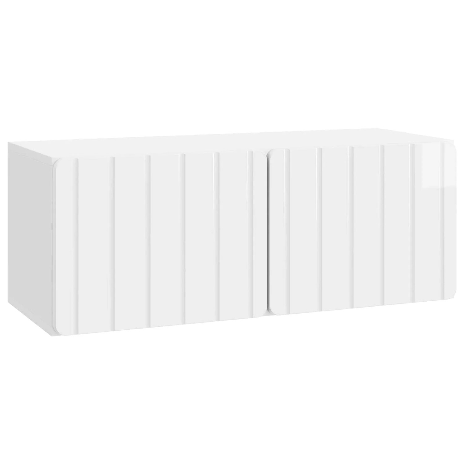 vidaXL Wandmontierter TV-Schrank Hochglanz Weiß 78,5 x 31 x 30 cm 898379