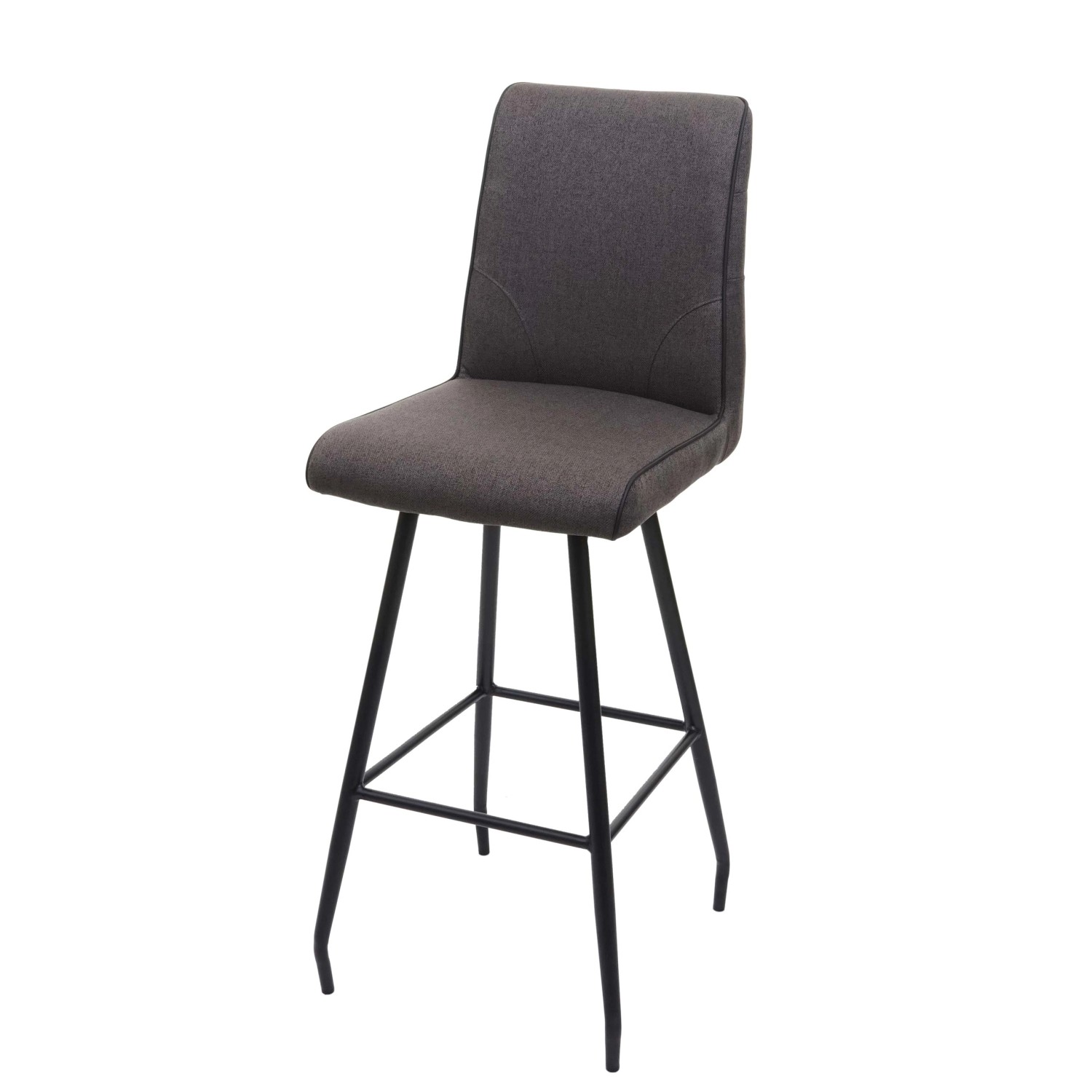 PROREGAL Barhocker Mit Lehne Sitzhöhe 75cm Fußablage Stahl Stoff/Textil Gra günstig online kaufen