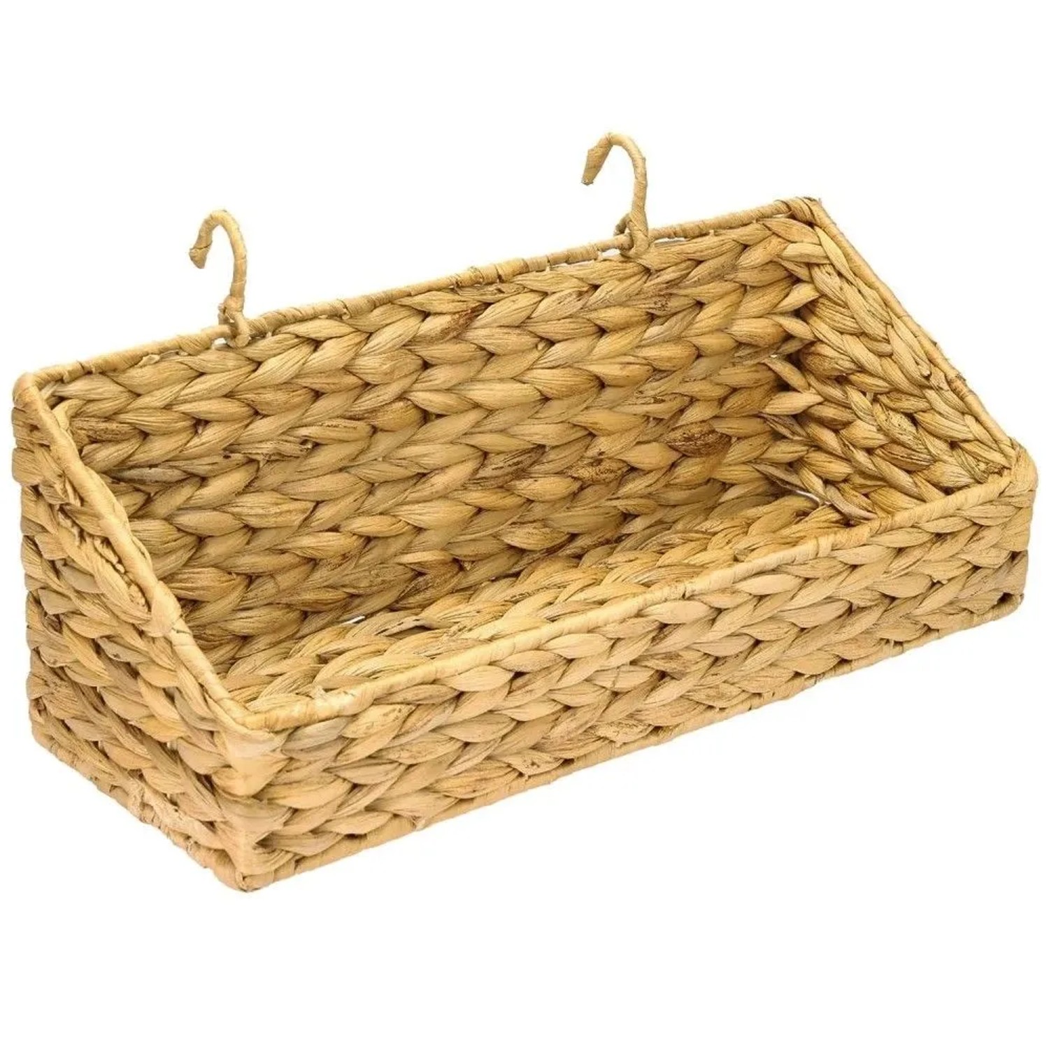 HMF 37221 Hängekorb Geflochten Wasserhyazinthe Aufbewahrungskorb 40 x 15 x 15 cm