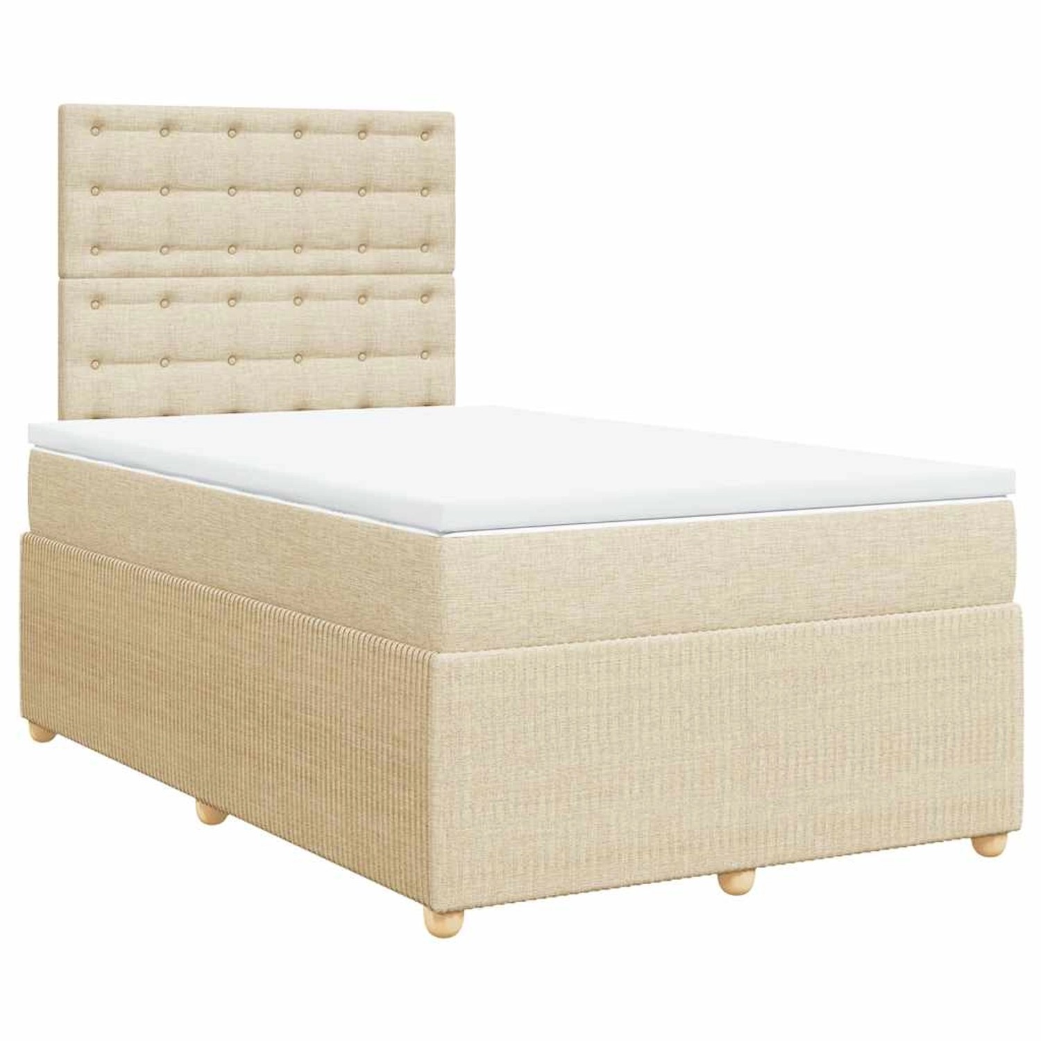 vidaXL Boxspringbett mit Matratze Creme 120x190 cm Stoff 3292014 günstig online kaufen