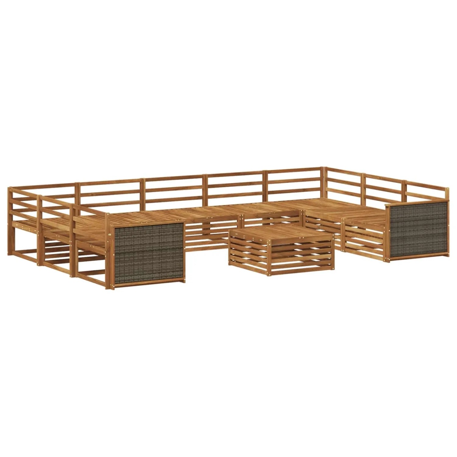 vidaXL Outdoor-Sofagarnitur 10 Stk Natur Massivholz Akazie 3383857