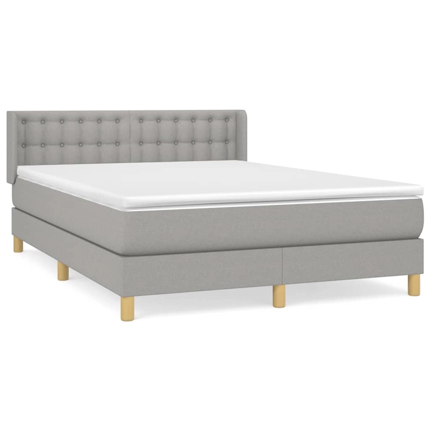 vidaXL Boxspringbett mit Matratze Hellgrau 140x190 cm Stoff 3130585 günstig online kaufen