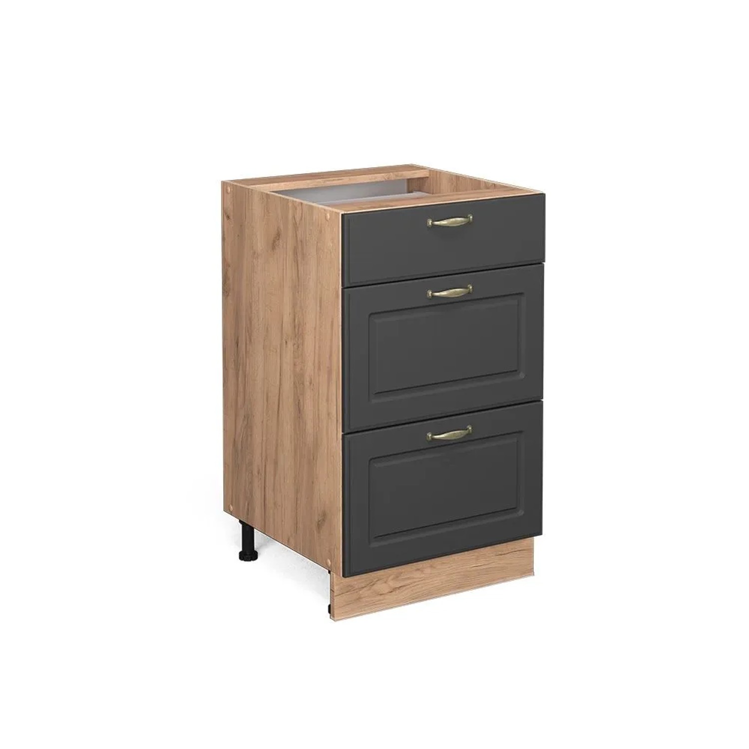 Vicco Küchenunterschrank Fame-Line Anthrazit-Gold Goldkraft Eiche 50 cm ohne Arbeitsplatte