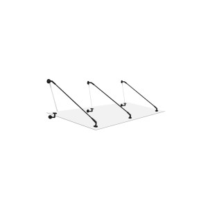 Glasvordach Hagen 250x90 cm mit schwarzen Haltern, Klarglas. Moderner Wetterschutz für den Eingangsbereich.