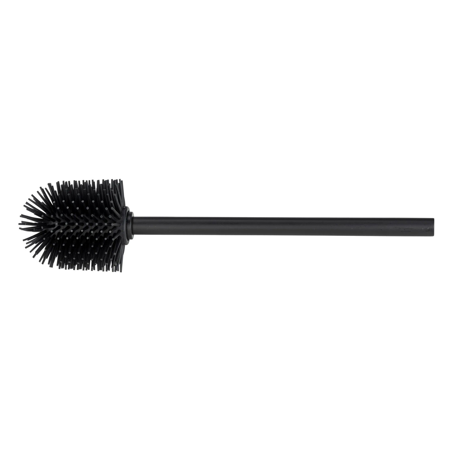 Wenko Ersatz WC-Bürste mit Edelstahlstiel, Silikon, Schwarz, Ø 8 cm.