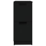 Zwei schwarze vidaXL Sideboards aus Holzwerkstoff, je 30x30x70 cm.