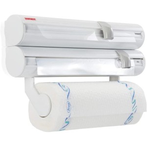 Leifheit Wandrollenhalter Rolly Mobil mit Folienschneider und Küchenrolle.