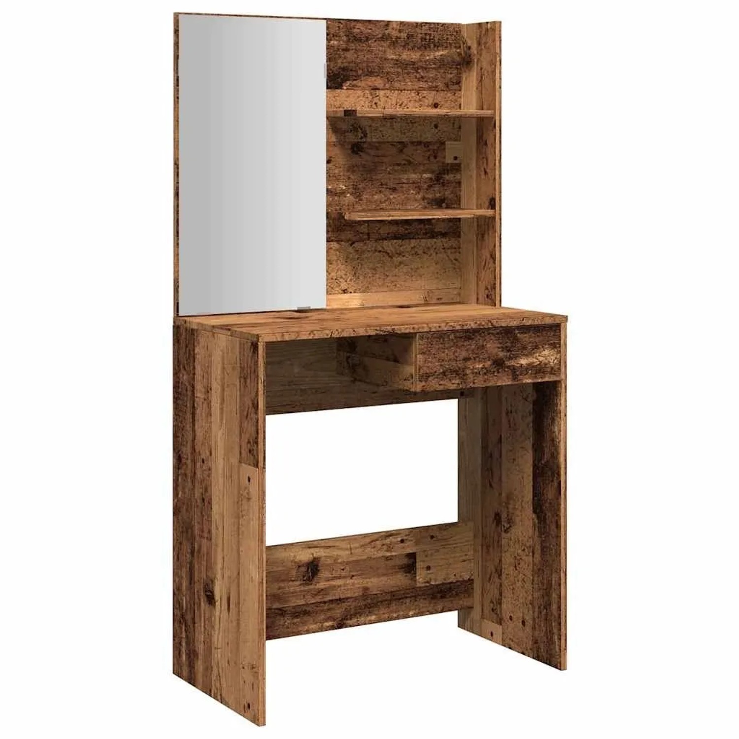 vidaXL Schminktisch mit Spiegel Altholz-Optik 74,5x40x141 cm 857007