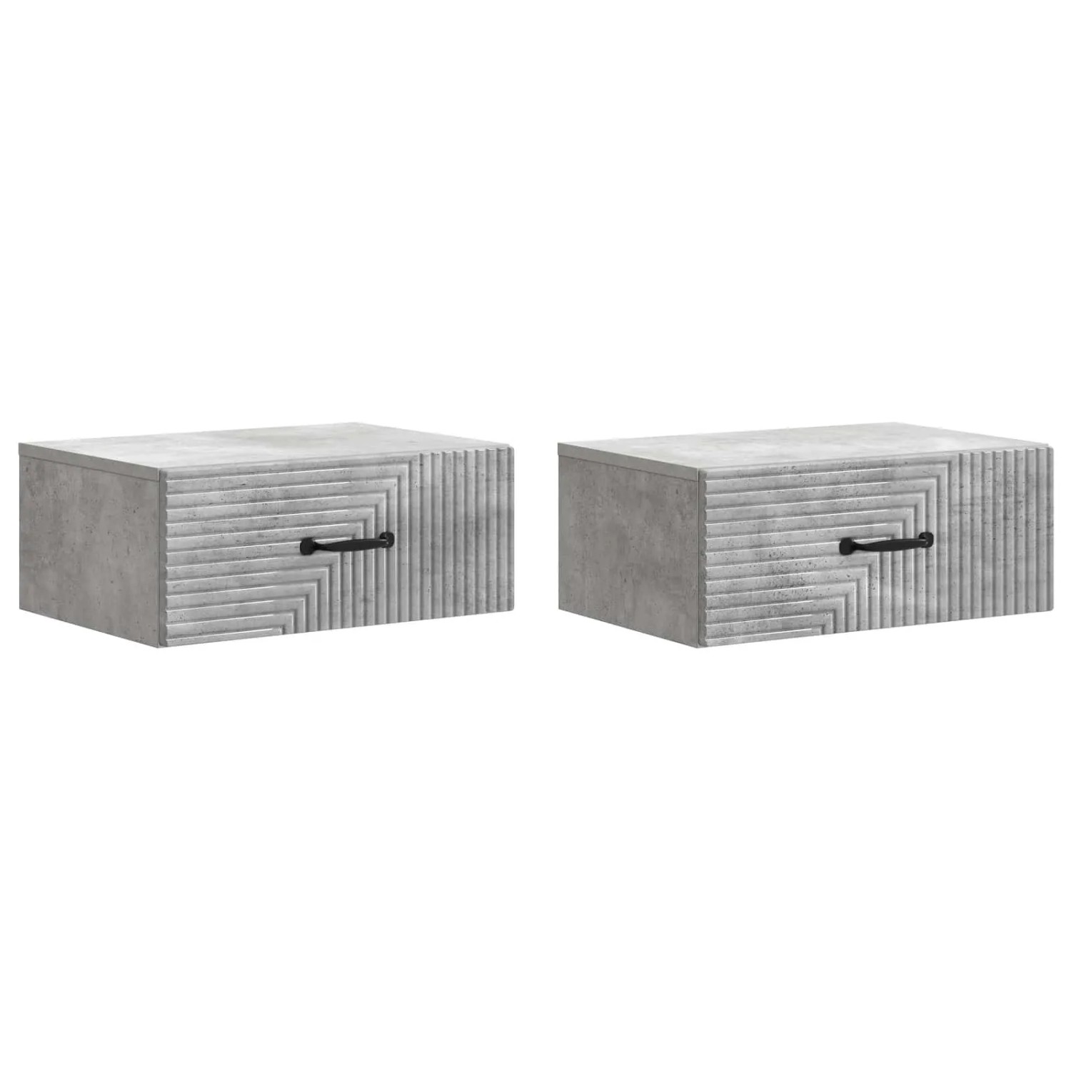 vidaXL Wandmontierter Nachttisch 2 Stk Betongrau 49 x 34,5 x 20 cm 898622
