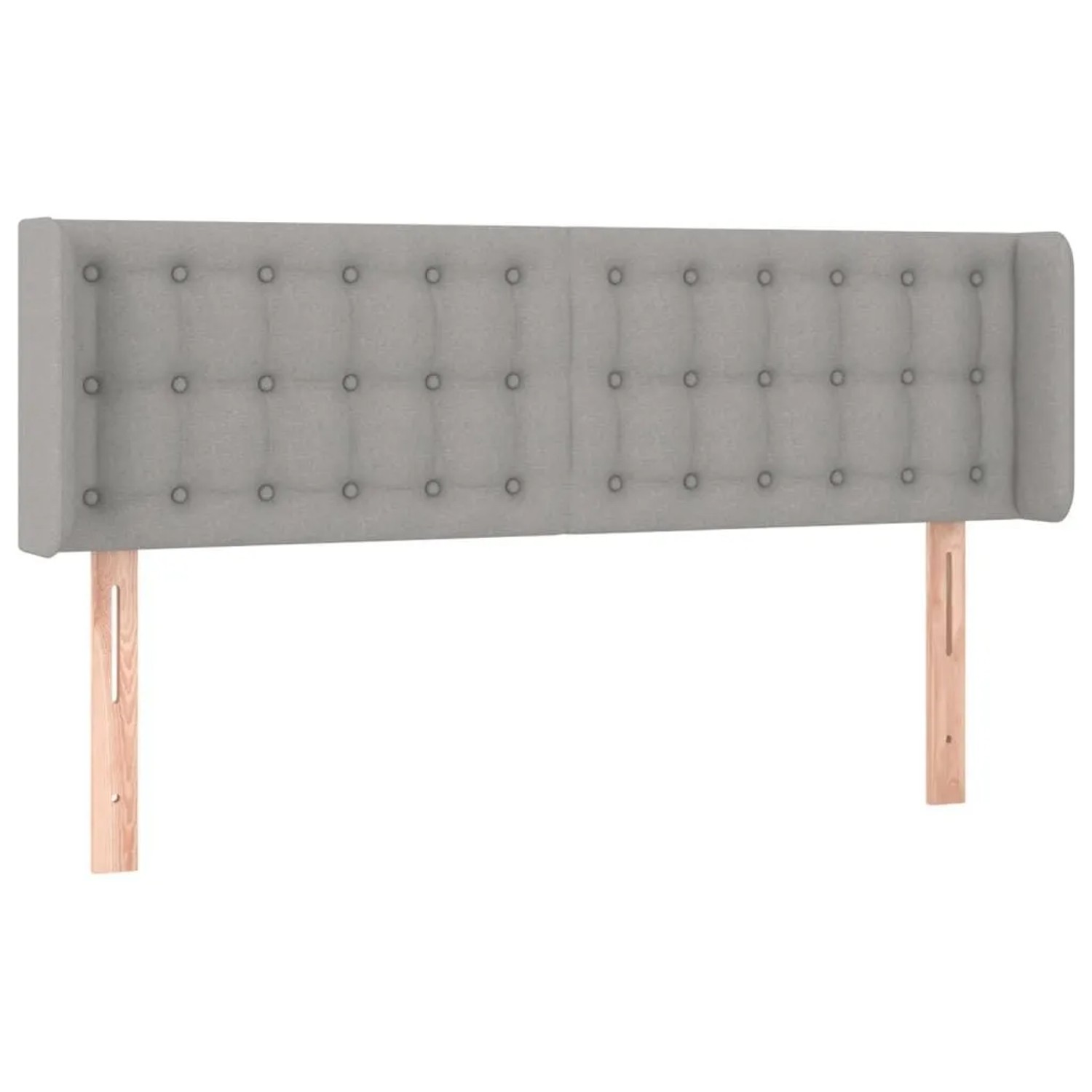 vidaXL Kopfteil mit Ohren Hellgrau 147x16x78/88 cm Stoff 3119200