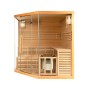 XL Sauna SKYLINE BIG aus Tannenholz mit Glasfront und Bänken. Ideal für Saunagänge.