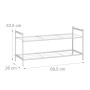 Relaxdays Schuhregal Metall Weiß 2 Ebenen 33,5 cm x 69,5 cm x 26 cm 1,2 kg_4
