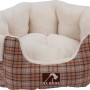 Hundebett/Katzenbett Classic mit Kissen, Schottenmuster, 45x46x20cm. Gemütliches Hundekörbchen.