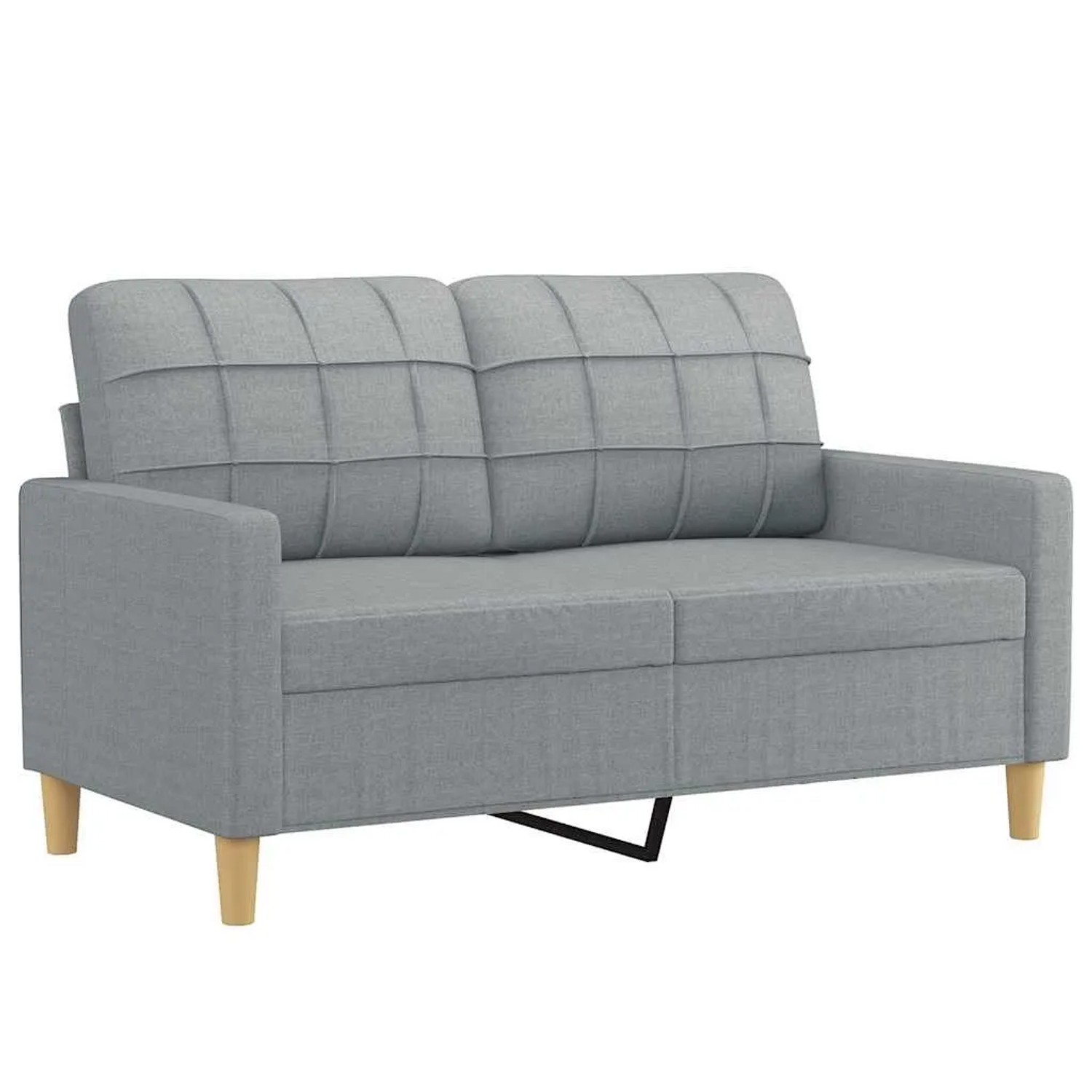 vidaXL 2-Sitzer-Sofa Hellgrau 120 cm Stoff 359083