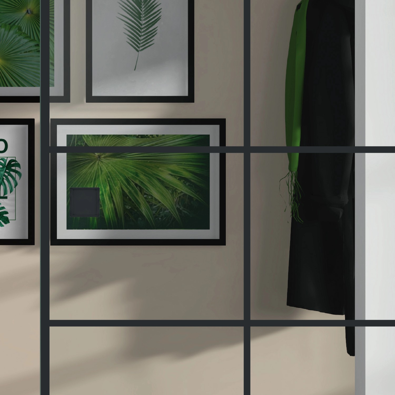 Glasschiebetür ESG Klarglas Siebdruck 76/20 Black, modernes Design für barrierefreies Wohnen.