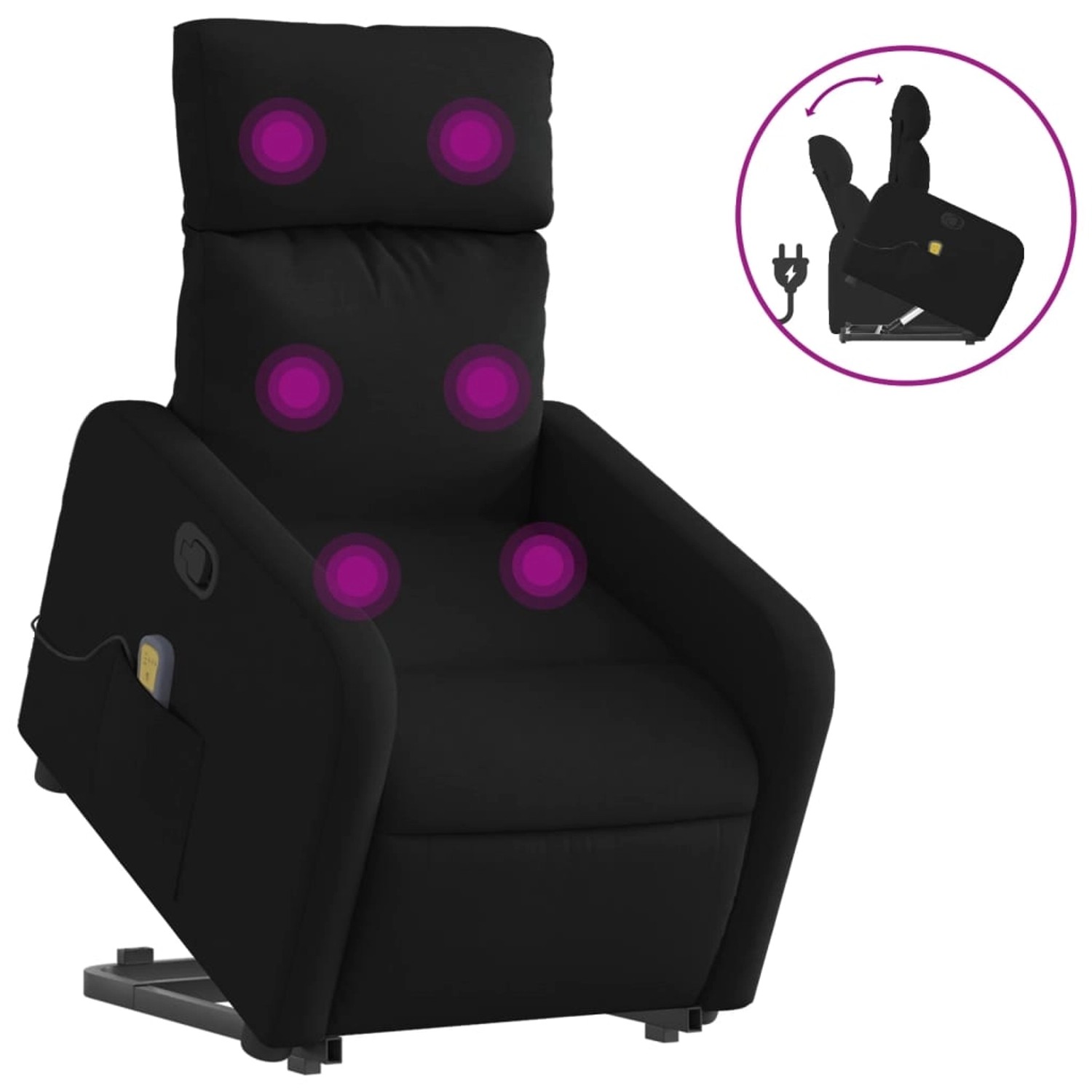 vidaXL Massagesessel mit Aufstehhilfe Schwarz Stoff Modell 14 günstig online kaufen