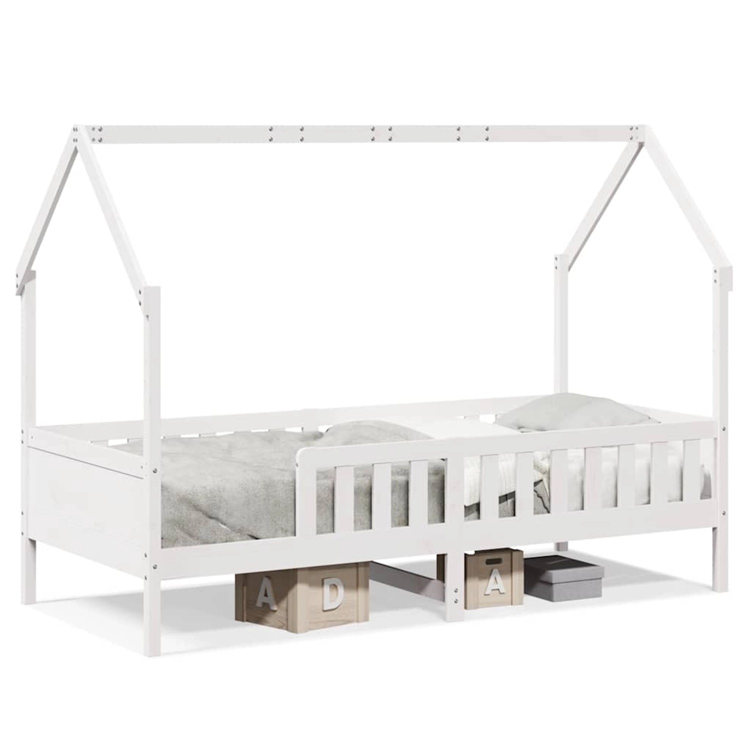 vidaXL Kinderbett Hausbett Weiß 80x200 cm Massivholz Kiefer 850705 günstig online kaufen