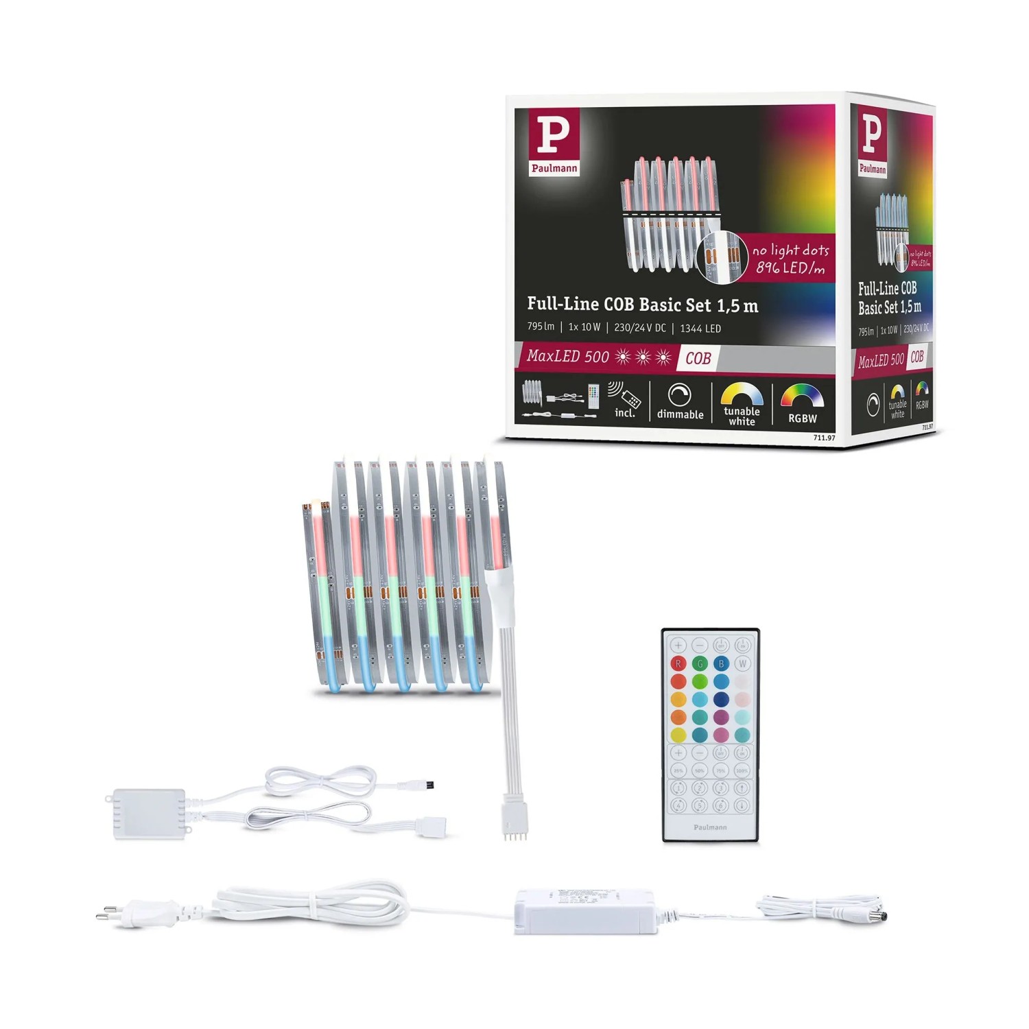 Paulmann LED-Strip MaxLED 500 Silber 1,5 m 10 W RGBW+