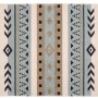 Wenko Badematte Bere aus recycelter Baumwolle mit Ethno-Muster in Beige, Blau und Schwarz.