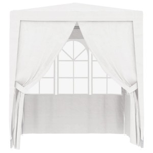 Weißes vidaXL Partyzelt 2x2m mit Seitenwänden und Fenster. Ideal für Gartenpartys.