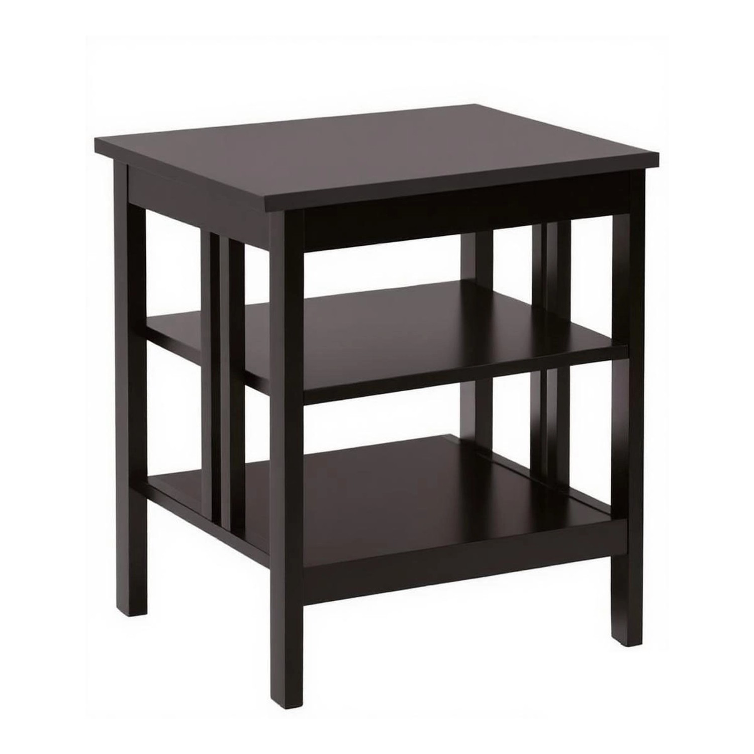 Costway Nachttisch 3 Ebenen Beistelltisch Nachtschrank Braun