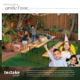 Tectake Bierzeltgarnitur, 3-teilig, klappbar, mit Holztisch und Bänken im Garten, Kinder feiern.