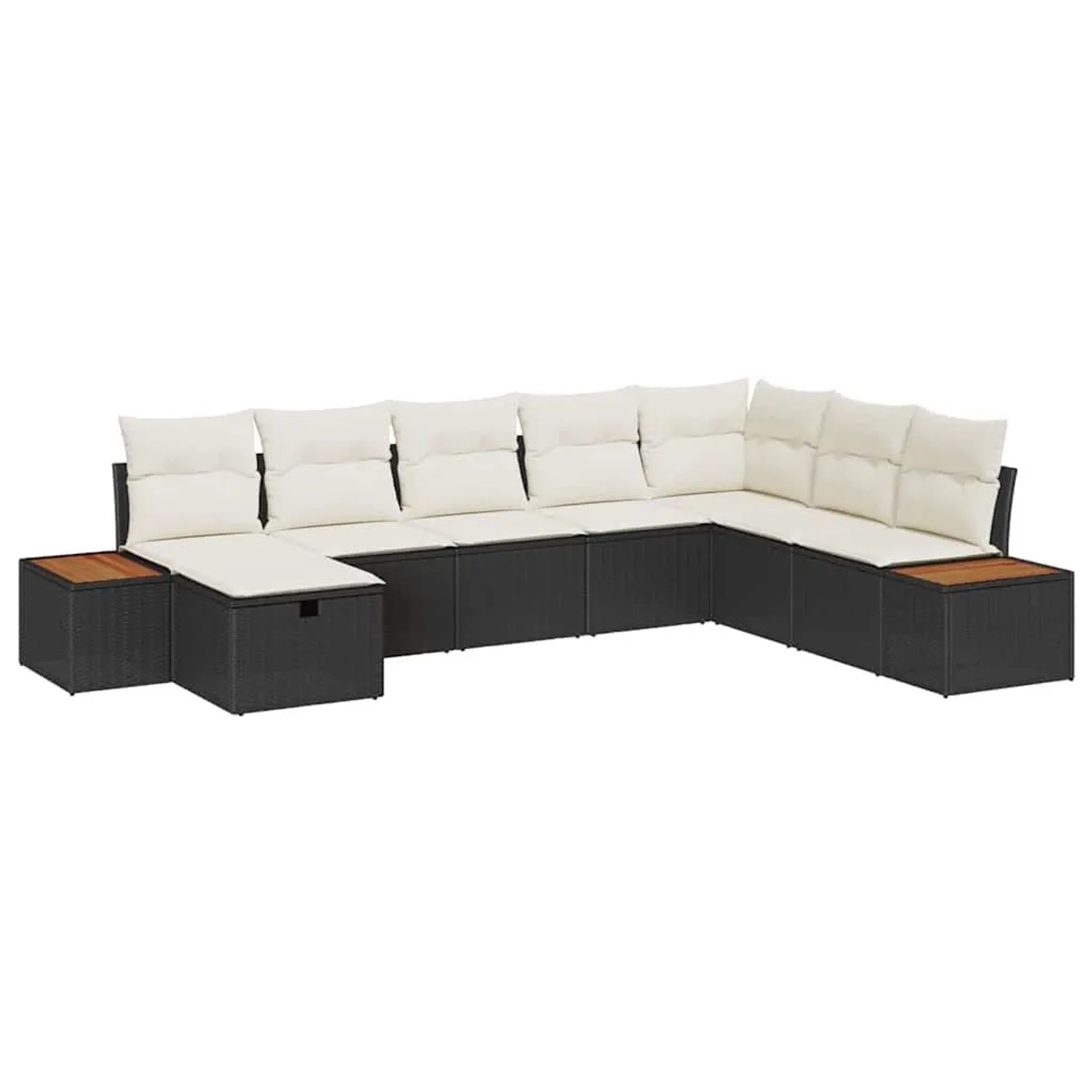 vidaXL Gartensofa-set mit Kissen 8-Tlg Schwarz Poly-Rattan 3360986 günstig online kaufen