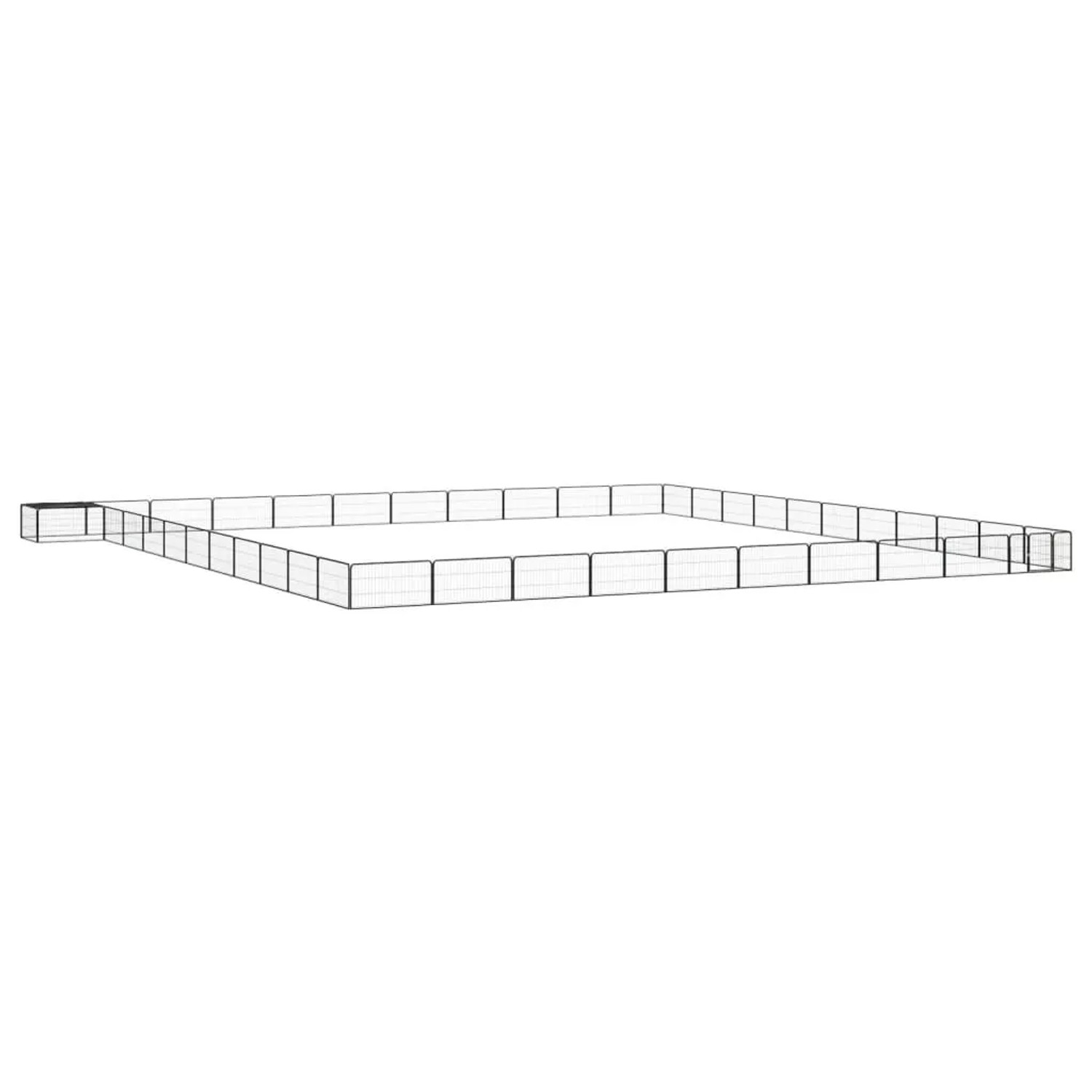 vidaXL 44 Tlg Hundelaufstall Schwarz 100x50cm Stahl Pulverbeschichtet 3115985