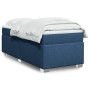 Blaues vidaXL Boxspringbett (80x200 cm) mit Matratze und weißer Bettwäsche.