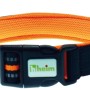 Orangefarbenes Heim Hundehalsband Signal, reflektierend, mit Klickverschluss, Größe S.