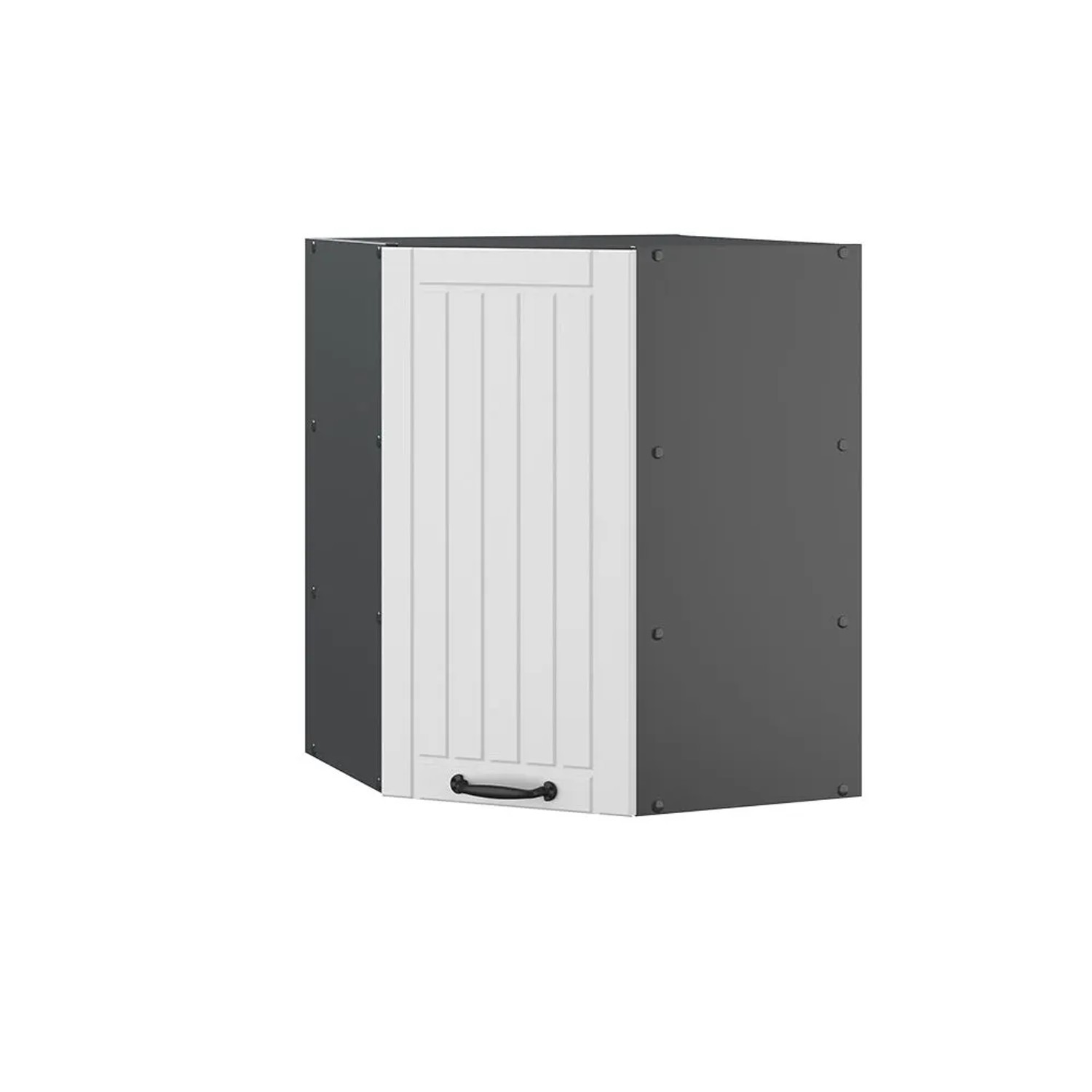 Vicco Eckhängeschrank Fame-Line Küchen-Eckschrank Weiß Landhaus Anthrazit 57 cm