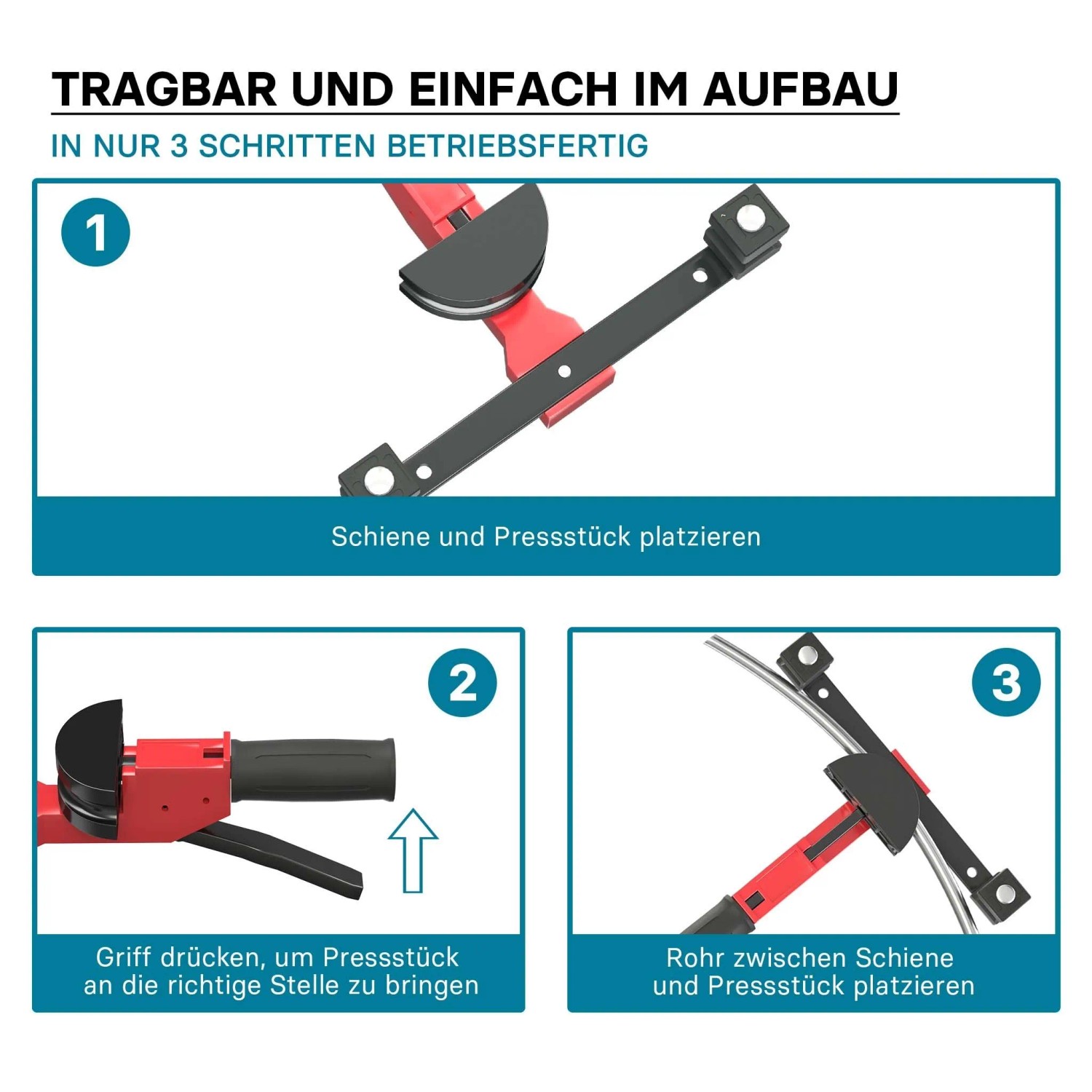 Wiltec Hand Rohrbiegemaschine 14-32Mm 90° Rohrbiegegerät Biegegerät Rohrbieger_6