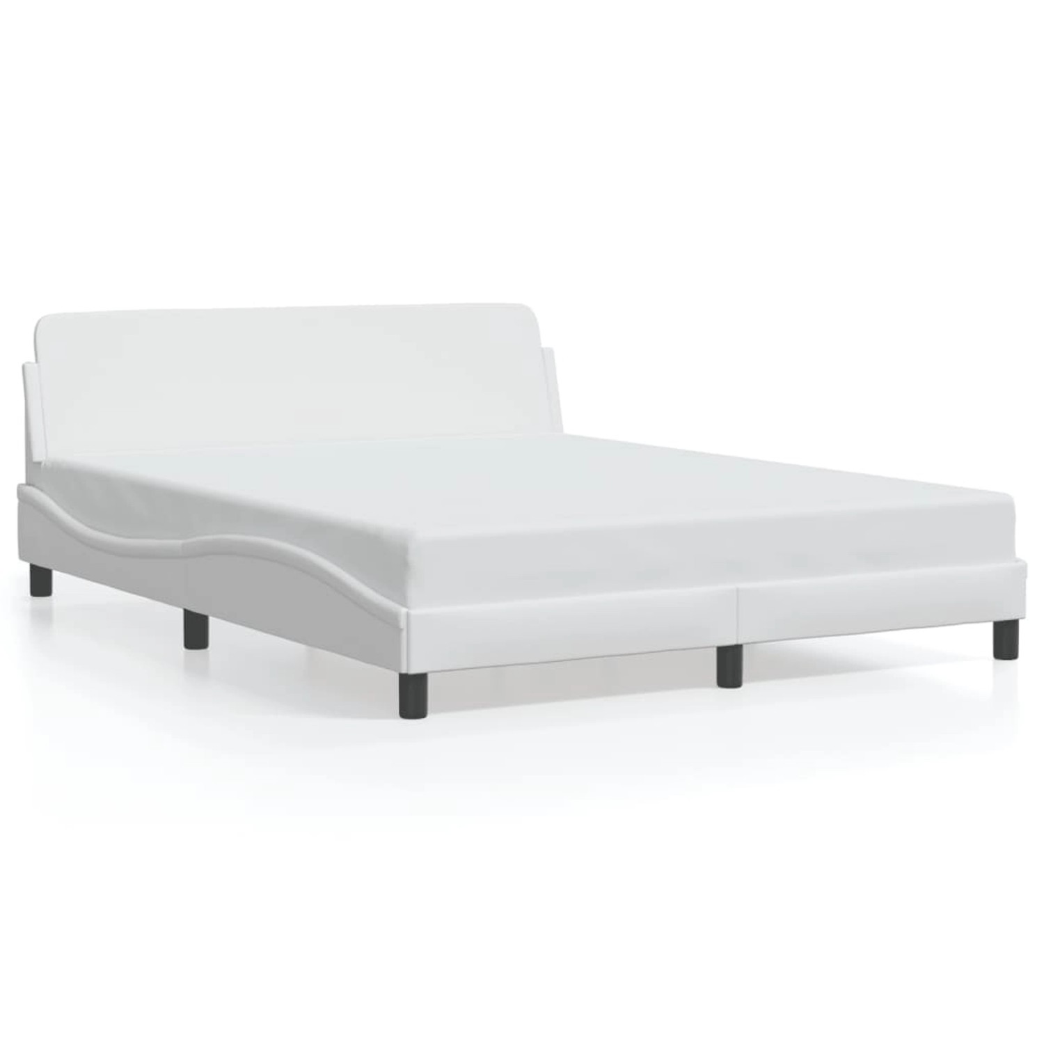 vidaXL Bettgestell Dover Weiß 160x200 cm Kunstleder 373219 günstig online kaufen
