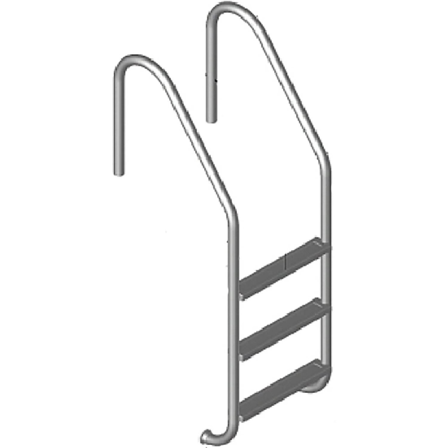 Edelstahl Tiefbeckenleiter für Summer Fun Stahlwand Pool-Set BAHRAIN mit drei Stufen.