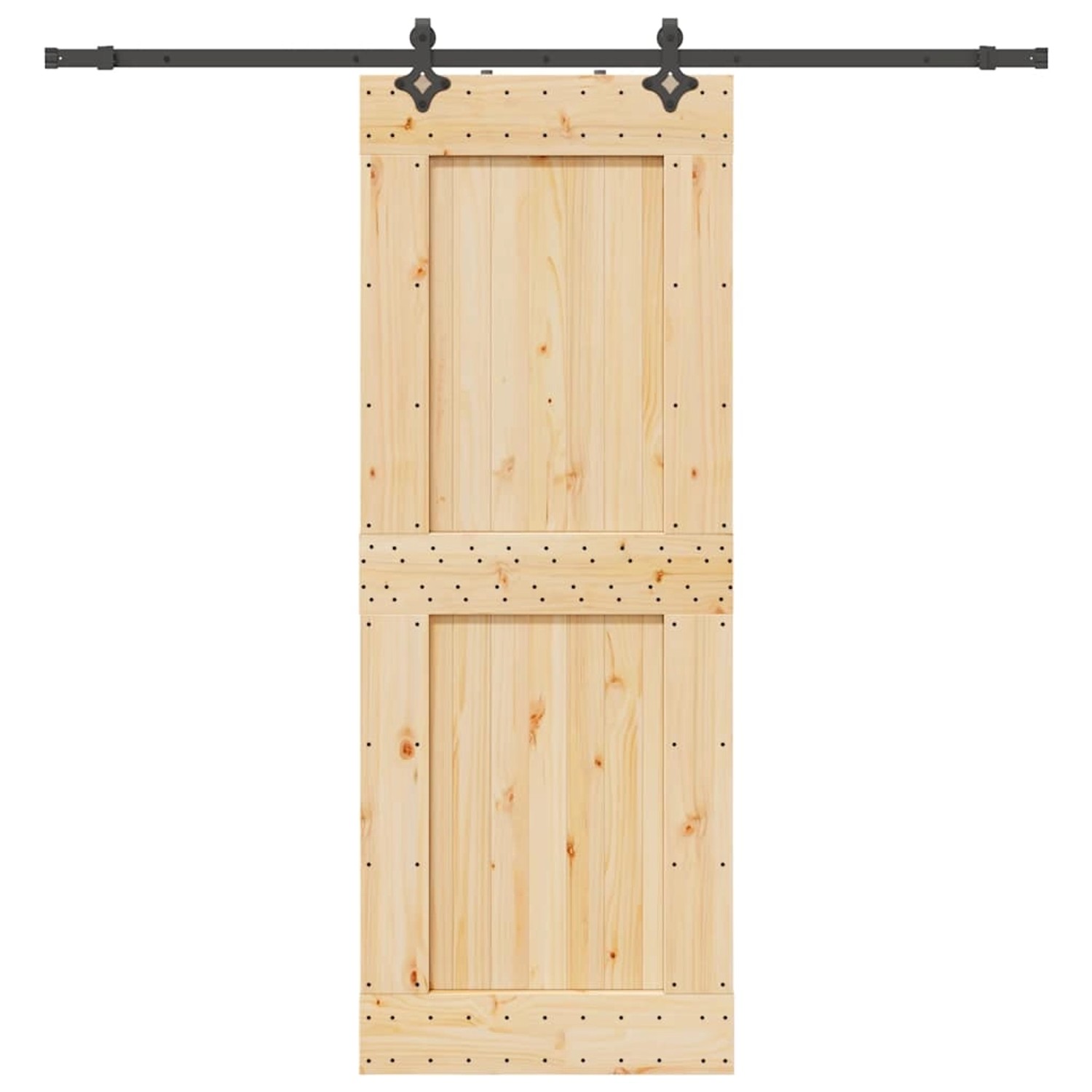 vidaXL Schiebetür mit Beschlag 85x210 cm Massivholz Kiefer 3332732 günstig online kaufen