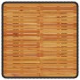 Tischplatte der vidaXL Garten Essgruppe aus Holzlatten und schwarzem Rattan.