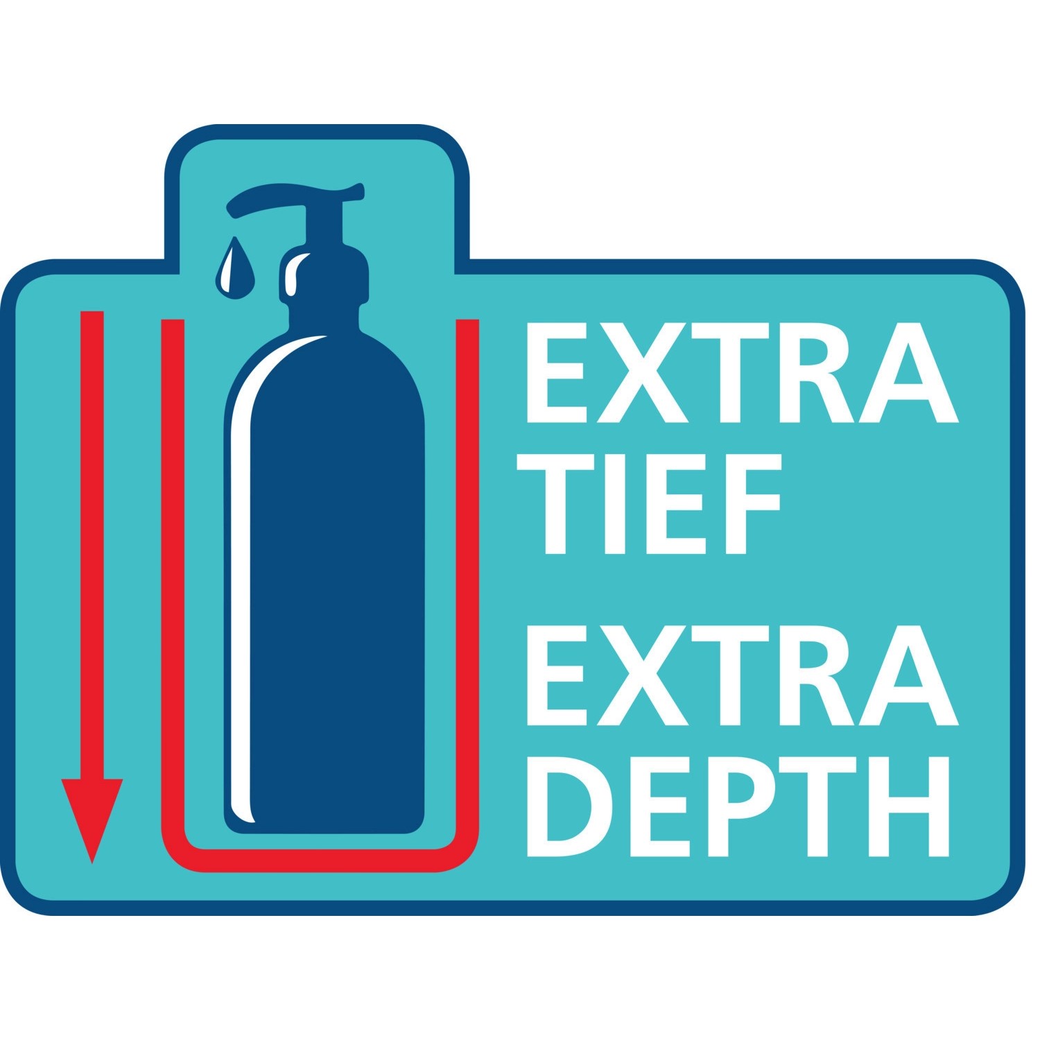 Symbol für extra tiefe Ablageflächen, ideal für z.B. das WENKO Eckregal Trestina.