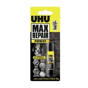 Uhu Alleskleber Max Repair Extreme 8g Tube, transparent, für innen und außen.