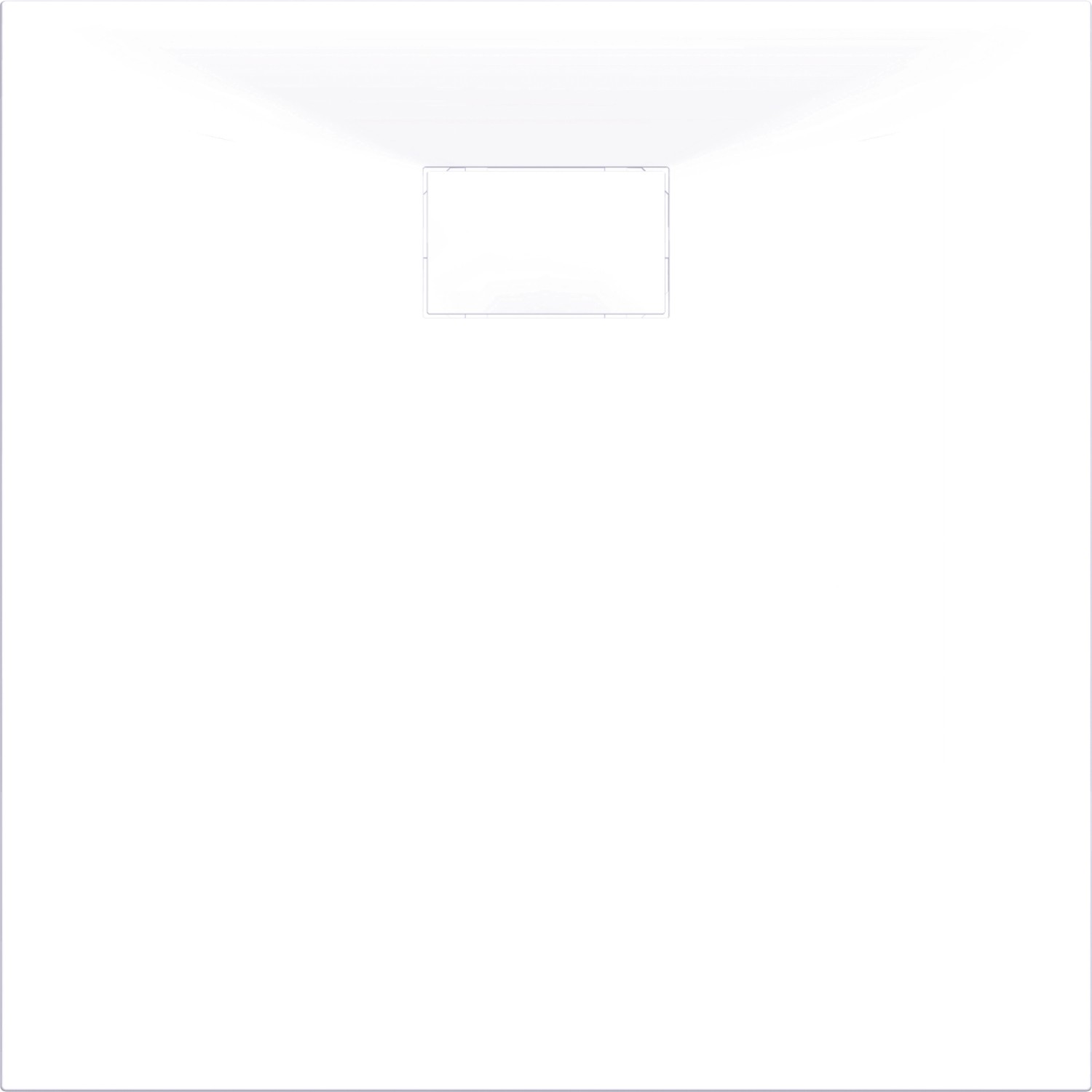 Weiße baliv Duschwanne DW-90.100E in Steinoptik, 90x90 cm, aus robustem SMC Kunststoff.