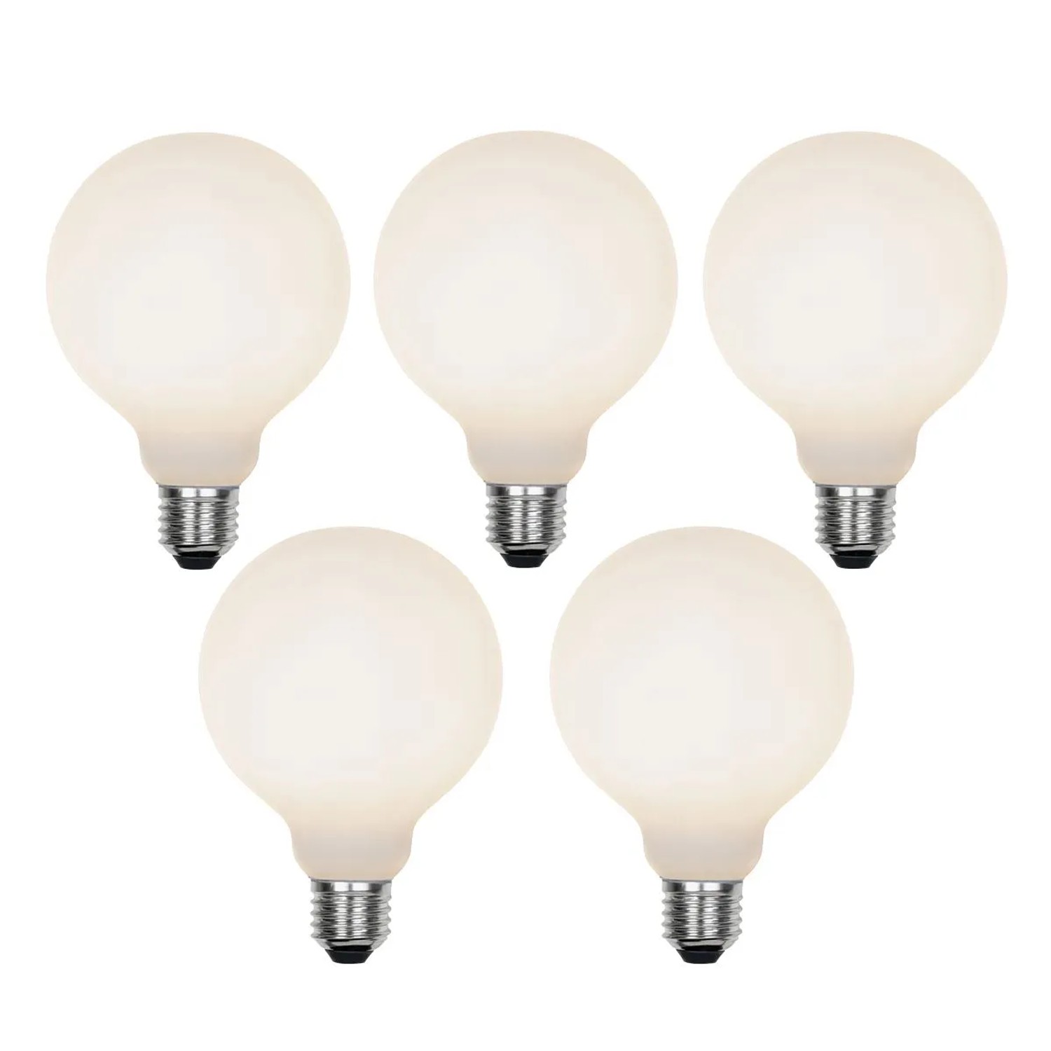 LUEDD 5er Set E27 3 Stufen Dimmbar LED Glühbirnen G95 Matt 5W 550lm 3000K