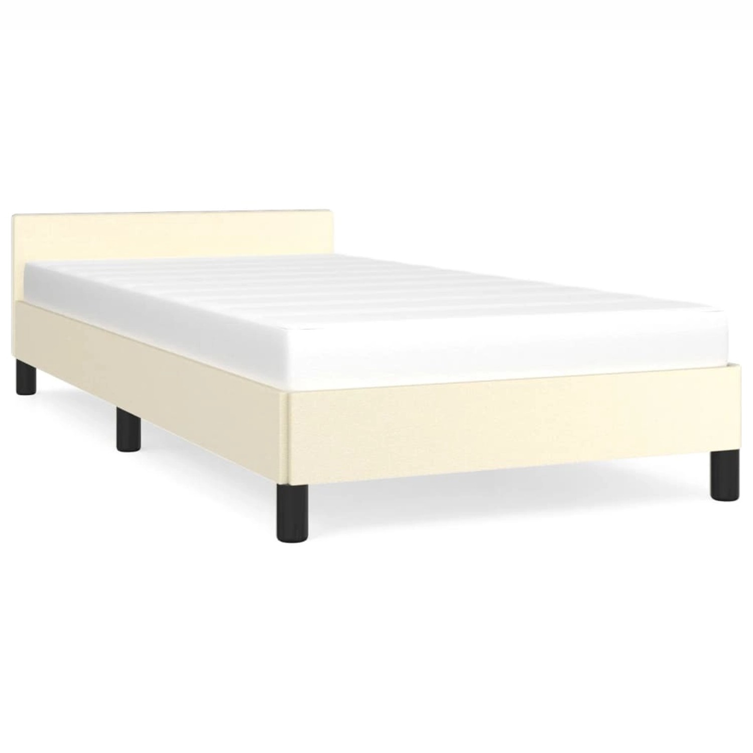 vidaXL Bett Bettgestell mit Kopfteil ohne Matratze Creme 80x200 cm günstig online kaufen