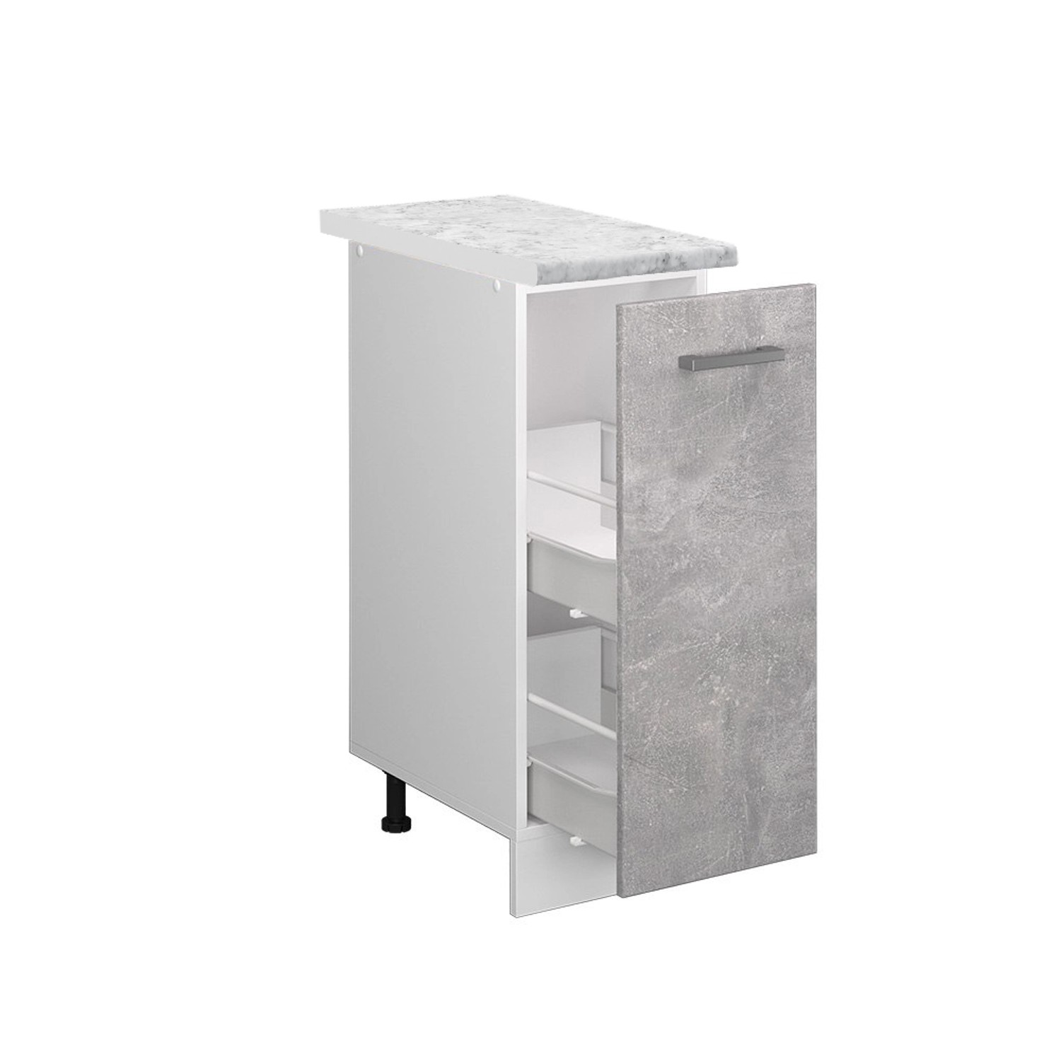 Thumbnail - Vicco Apothekerschrank R-Line Medizinschrank für die Küche Beton/Weiß 30 cm AP Marmor
