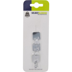 Siro Haken 2319, 3er-Set, selbstklebend, Chrom glänzend, für leichte Gegenstände.