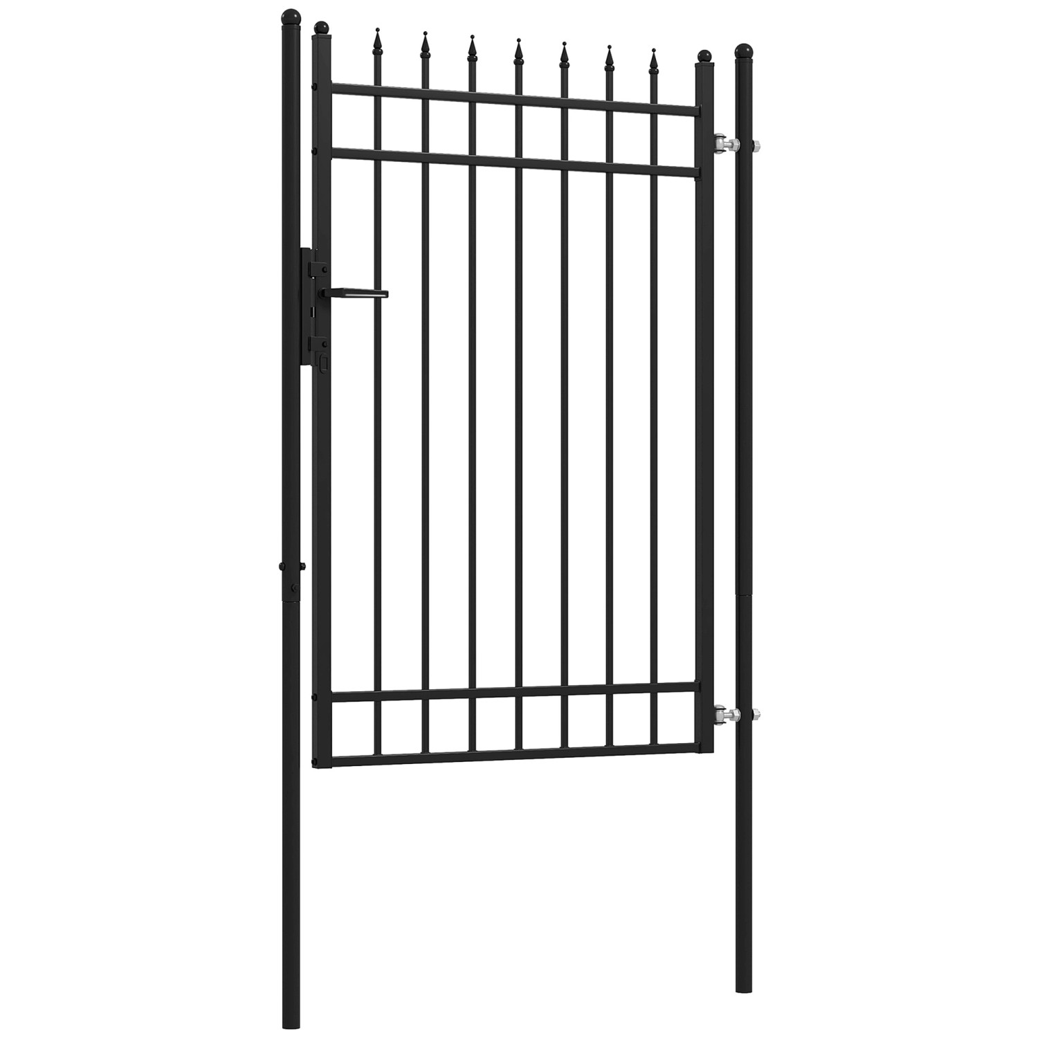 Outsunny Gartentor Verzinkter Stahl Schwarz 107L x 0,12B x 204H cm günstig online kaufen