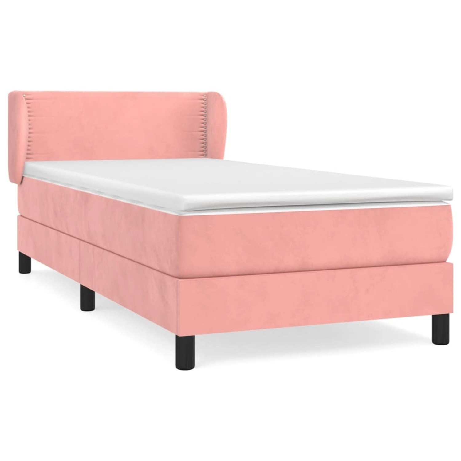 vidaXL Boxspringbett mit Matratze Rosa 90x200 cm Samt1469240 günstig online kaufen