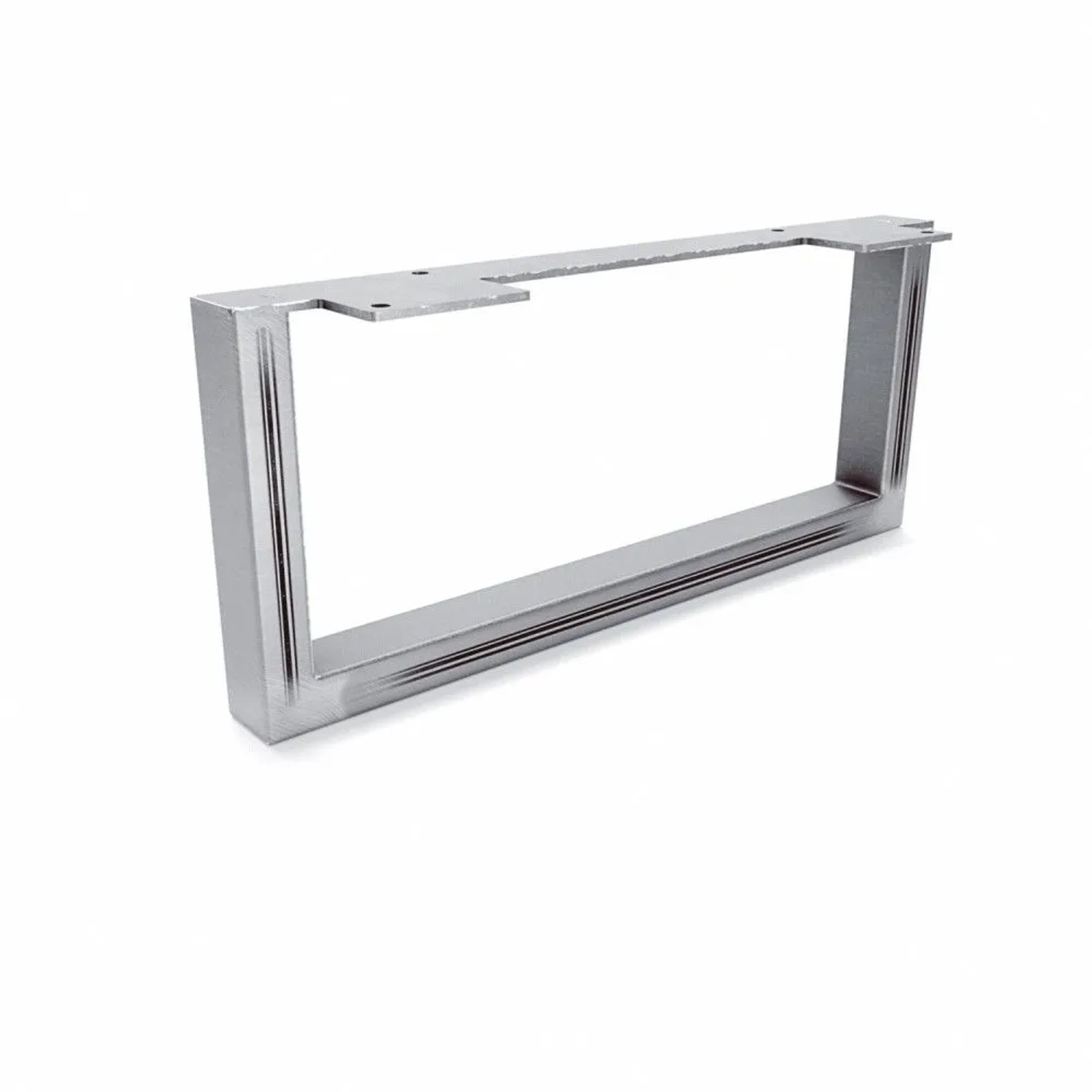 HEVVA Möbelbein GRAZ 15 cm Hoch 35 cm Tief 1 Stück Rohstahl-Klarlack